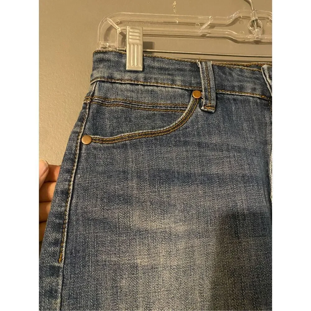 Forever 21 Contemporary Skirt Zip Fly Denim Jean Cut Off Mini Medium NWOT